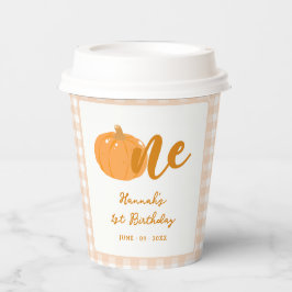 Unser kleiner Pumpkin Boho Orange 1. Geburtstag Pappbecher