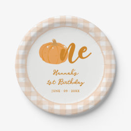 Unser kleiner Pumpkin Boho Orange 1. Geburtstag Pappteller