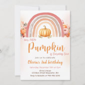 Unser kleiner Pumpkin Boho Regenbogen Herbst 2. Ge Einladung (Vorderseite)