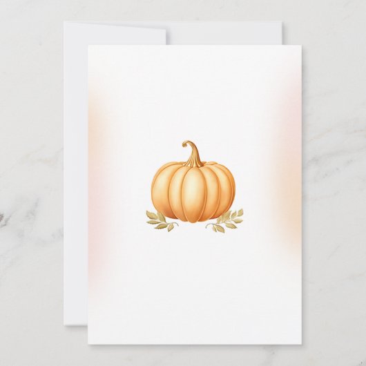 Unser kleiner Pumpkin Boho Regenbogen Herbst 2. Ge Einladung (Rückseite)