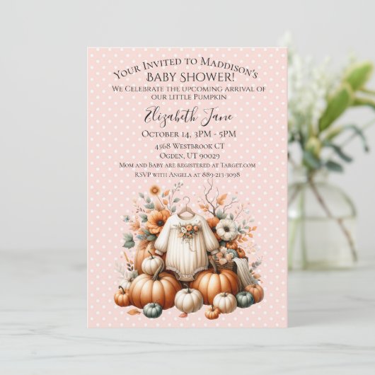 Unser kleiner Pumpkin Einladung (Stehend Vorderseite)