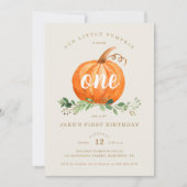 Unser kleiner Pumpkin erster Geburtstag Einladung (Vorderseite)