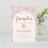 Unser kleiner Pumpkin erster Geburtstag Einladung (Stehend Vorderseite)