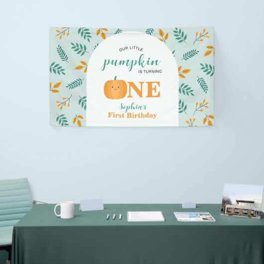 Unser kleiner Pumpkin Fall 1. Geburtstag Banner (Messeveranstaltung)