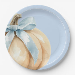 Unser kleiner Pumpkin Fall Baby Dusche Blue Baby B Pappteller