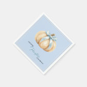 Unser kleiner Pumpkin Fall Baby Dusche Blue Baby B Serviette (Ecke)