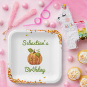 Unser kleiner Pumpkin Fall Geburtstag Pappteller (Party)