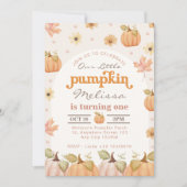 Unser kleiner Pumpkin Fall Wasserfarbe Farbe Bläsc Einladung (Vorderseite)