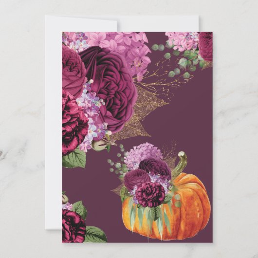 Unser kleiner Pumpkin Geburtstag Burgundy Einladung (Rückseite)