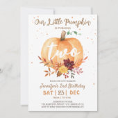 Unser kleiner Pumpkin | Geschlechtsneutraler 2. Ge Einladung (Vorderseite)