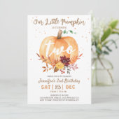 Unser kleiner Pumpkin | Geschlechtsneutraler 2. Ge Einladung (Stehend Vorderseite)