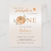 Unser kleiner Pumpkin Herbst 1. Geburtstag Postkarte (Vorderseite)