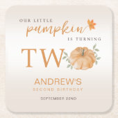 Unser kleiner Pumpkin Herbst 2. Geburtstag Rechteckiger Pappuntersetzer (Vorderseite)