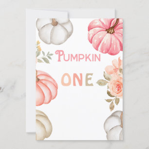 Unser kleiner Pumpkin Pink Bold Girl 1. Geburtst Einladung