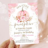 Unser kleiner Pumpkin | Pink Gold Girl 3. Geburtst Einladung