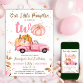Unser kleiner Pumpkin | Pink Truck Girl 2. Geburts Einladung