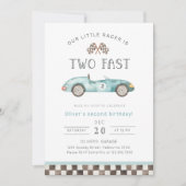 Unser kleiner Racer ist zwei schnelle Rennwagen am Einladung (Vorderseite)