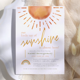 Unser kleiner Ray von Sunshine Boho Babydusche Einladung