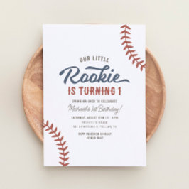 Unser kleiner Rookie Baseball 1. Geburtstag Einladung