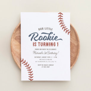 Unser kleiner Rookie Baseball 1. Geburtstag Einladung