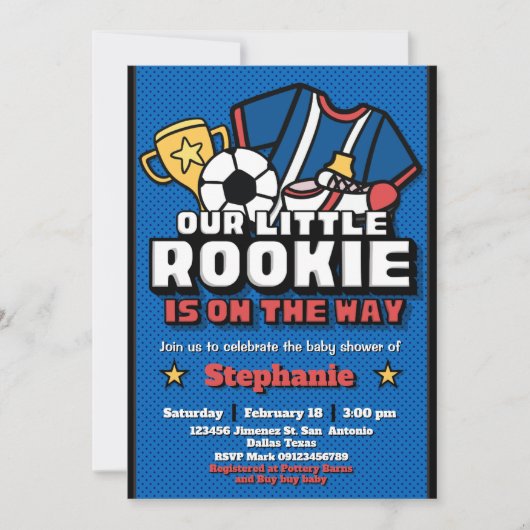 Unser kleiner Rookie ist unterwegs Einladung (Vorderseite)