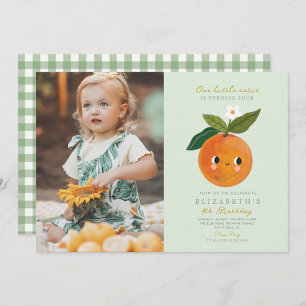 Unser kleiner Schatz Orange zum ersten Geburtstag Einladung