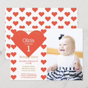 Unser kleiner Schatz rote Herzen Geburtstagsfeier Einladung