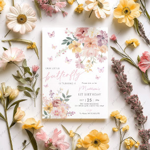 Unser kleiner Schmetterling am 1. Geburtstag Einladung