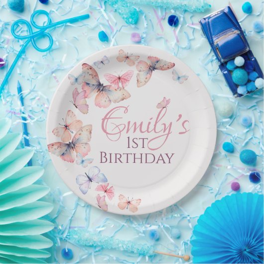 Unser kleiner Schmetterling - Aquarellfarben zum G Pappteller (Party)