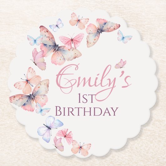 Unser kleiner Schmetterling - Aquarellfarben zum G Untersetzer (Vorderseite)