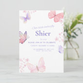 Unser kleiner Schmetterling Einladung zum 1. Gebur (Stehend Vorderseite)