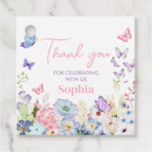 Unser kleiner Schmetterling Geburtstagsparty Squar Geschenkanhänger (Vorderseite)