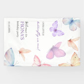 Unser kleiner Schmetterling Girl's 1. Geburtstag W Banner (Horizontal)