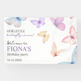 Unser kleiner Schmetterling Girl's 1. Geburtstag W Banner