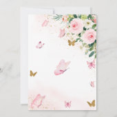 Unser kleiner Schmetterling rosa Bläsertag Einladung (Rückseite)