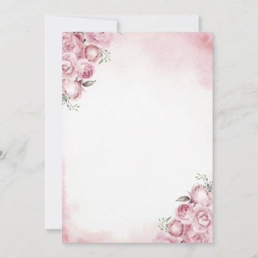 Unser kleiner Schmetterling verwandelt eine rosa B Einladung (Rückseite)