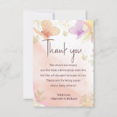 Unser kleiner Schmetterling Wasserfarben Pink Lila Dankeskarte (Vorderseite)