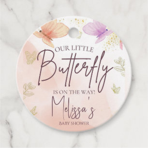 Unser kleiner Schmetterling Wasserfarben Pink Lila Geschenkanhänger