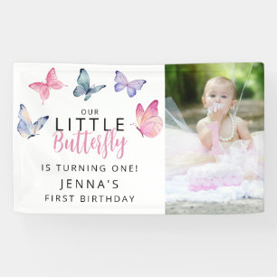 Unser kleiner Schmetterlings-Geburtstagsparty Banner