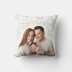 Unser kleiner Schneeflocken-Baby-Fotopillow Kissen