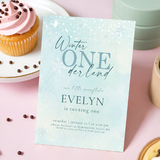 Unser kleiner Schneeflocken-Winter-Onederland-Gebu Einladung