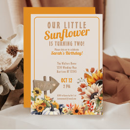Unser kleiner Sonnenblumenbetrieb fällt zum Geburt Einladung