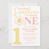 Unser kleiner Sonnenschein 1. Geburtstag Einladung (Vorderseite)