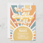 Unser kleiner Sonnenschein dreht einen 1. Geburtst Einladung (Vorderseite)