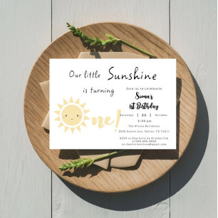 Unser kleiner Sonnenschein dreht einen Niedliche G Einladung