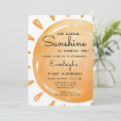 Unser kleiner Sonnenschein dreht sich um den 1. Ge Einladung (Stehend Vorderseite)