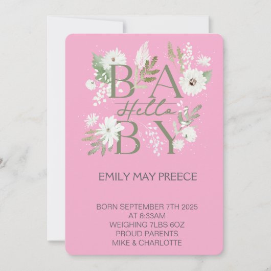 Unser kleiner Sonnenschein Einladung (Vorderseite)