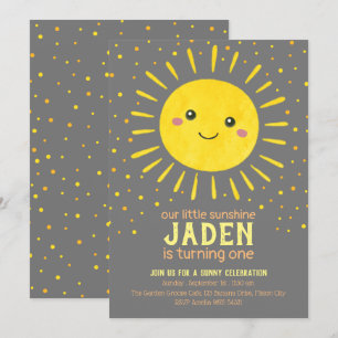 Unser kleiner Sonnenschein   Erster Geburtstag Einladung