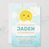 Unser kleiner Sonnenschein | Erster Geburtstag Einladung (Vorderseite)