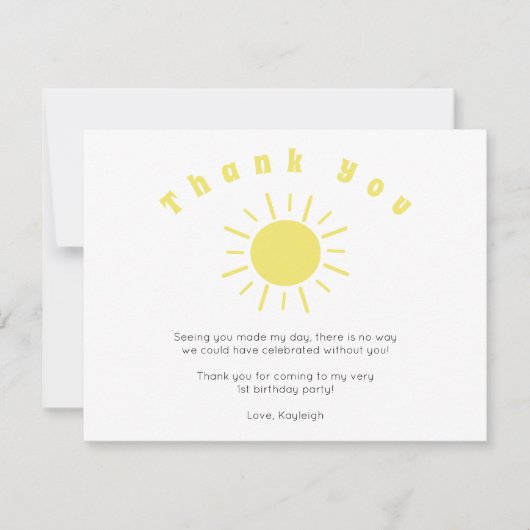 Unser kleiner Sonnenschein Geburtstag danke Ihnen (Vorderseite)